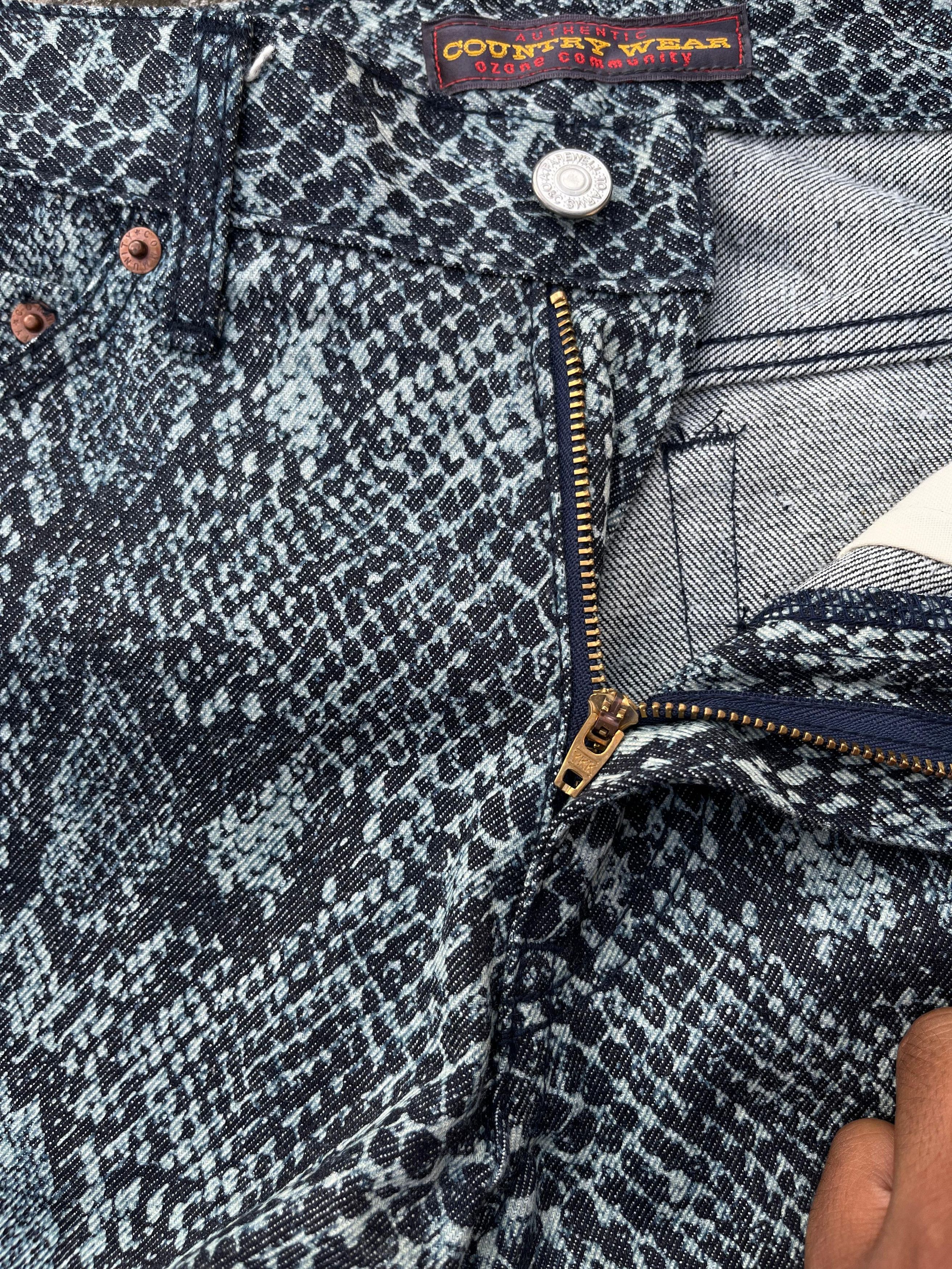 Hysteric Glamour Ozone Community & Co Snake Print Denim Pants Size US 28 / EU 44 - 6 Thumbnail
