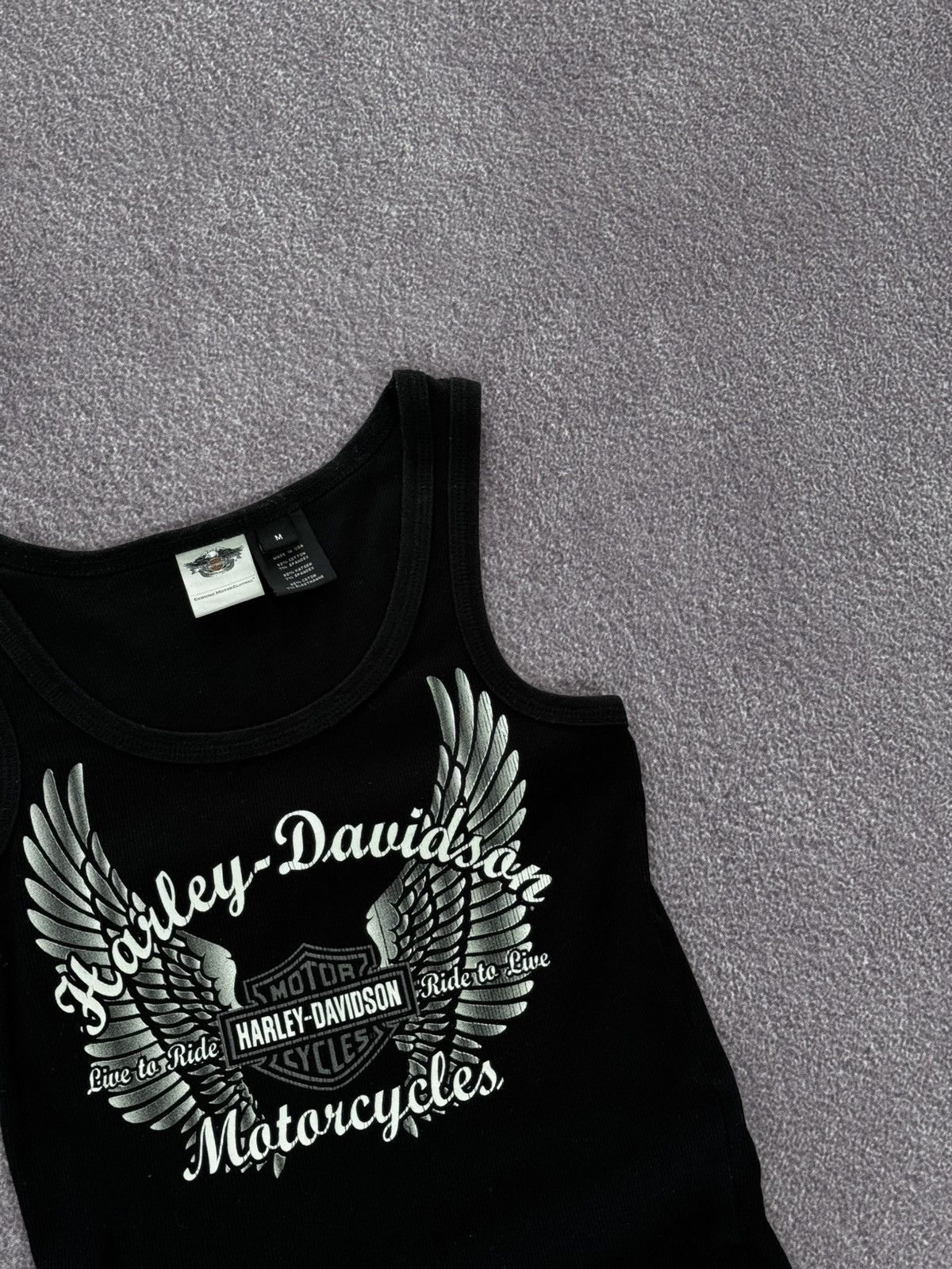 Harley Davidson 00’s Harley Davidson Y2K Printed Grunge Tank Top Size M / US 6-8 / IT 42-44 - 5 Thumbnail