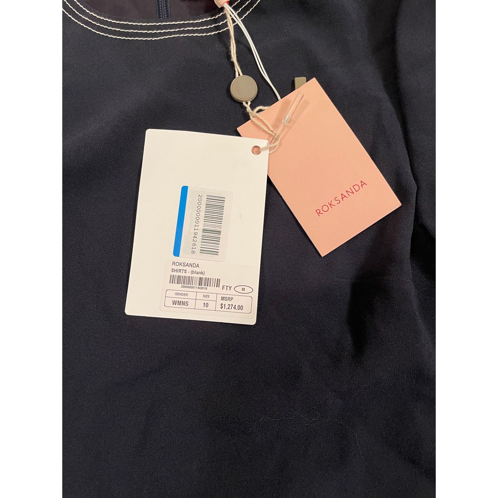 ROKSANDA Roksanda, Navy Ruffle Sleeve Blouse, NWT, UK 10 Size M / US 6-8 / IT 42-44 - 5 Thumbnail