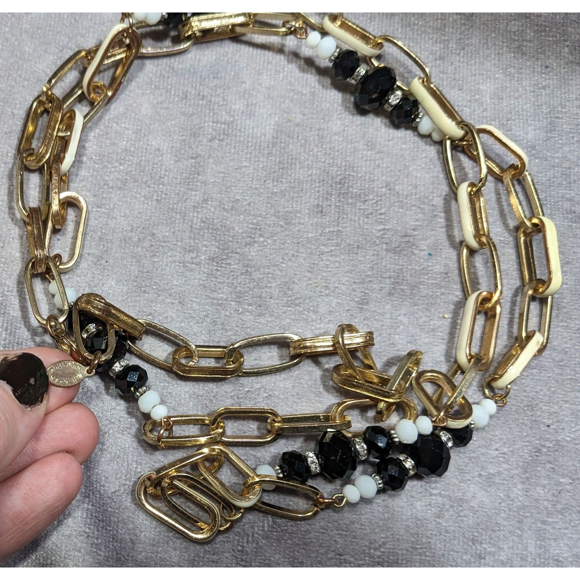 Other Vintage Ali-Khan New York Gold Tone Chain Necklace With Bead Size ONE SIZE - 9 Thumbnail