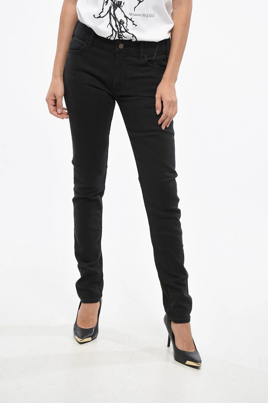 Celine og1mm0326 Slim-Fit Dark-Wash Jeans in Black Size 28" / US 6 / IT 42 - 1 Thumbnail