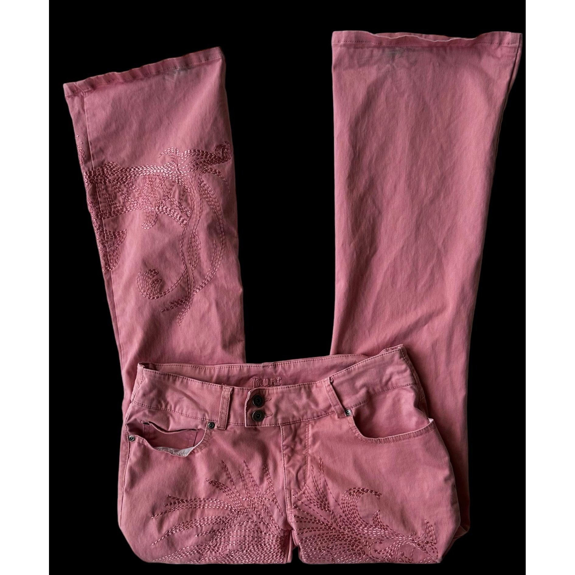 Vintage Vintage 90's Taunt Pants Size 7 Peach Low Rise Wide Leg Size 31" - 7 Thumbnail