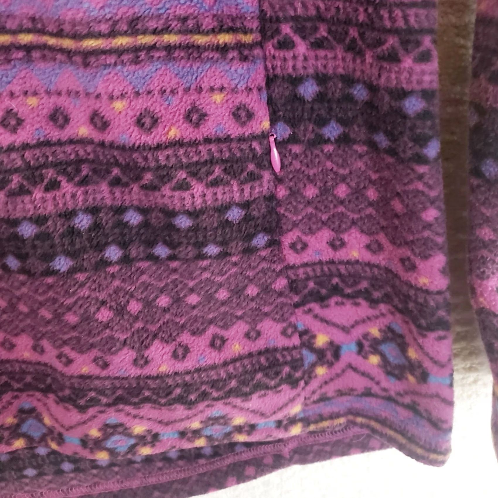 Vintage The Vermont Country Store Women M Purple Nordic 1/4 Snap Fleece Jacket Sweater Size M / US 6-8 / IT 42-44 - 6 Thumbnail