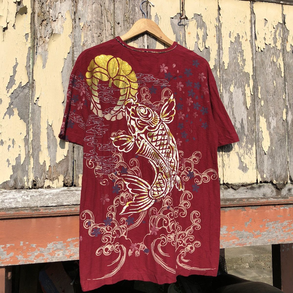 Japanese Brand Vintage y2k Koi Fish Sukajan Over Print Tshirt Size US L / EU 52-54 / 3 - 9 Thumbnail