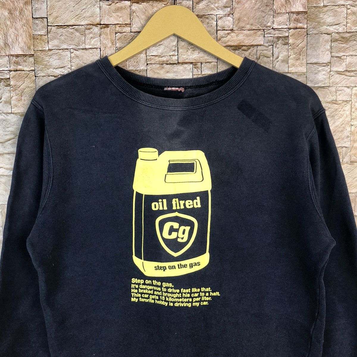 Japanese Brand × Vintage Japan step on the gas Dark Blue Sweatshirt #A511 Size US S / EU 44-46 / 1 - 5 Thumbnail