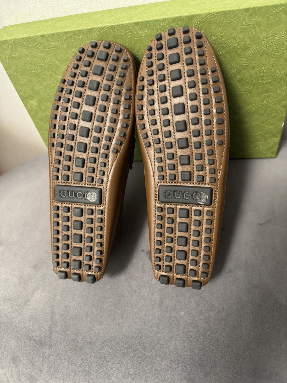 Gucci New Gucci GG Interlocking Men's Loafer Brown Drivers sz G8 Size US 8.5 / EU 41-42 - 3 Thumbnail