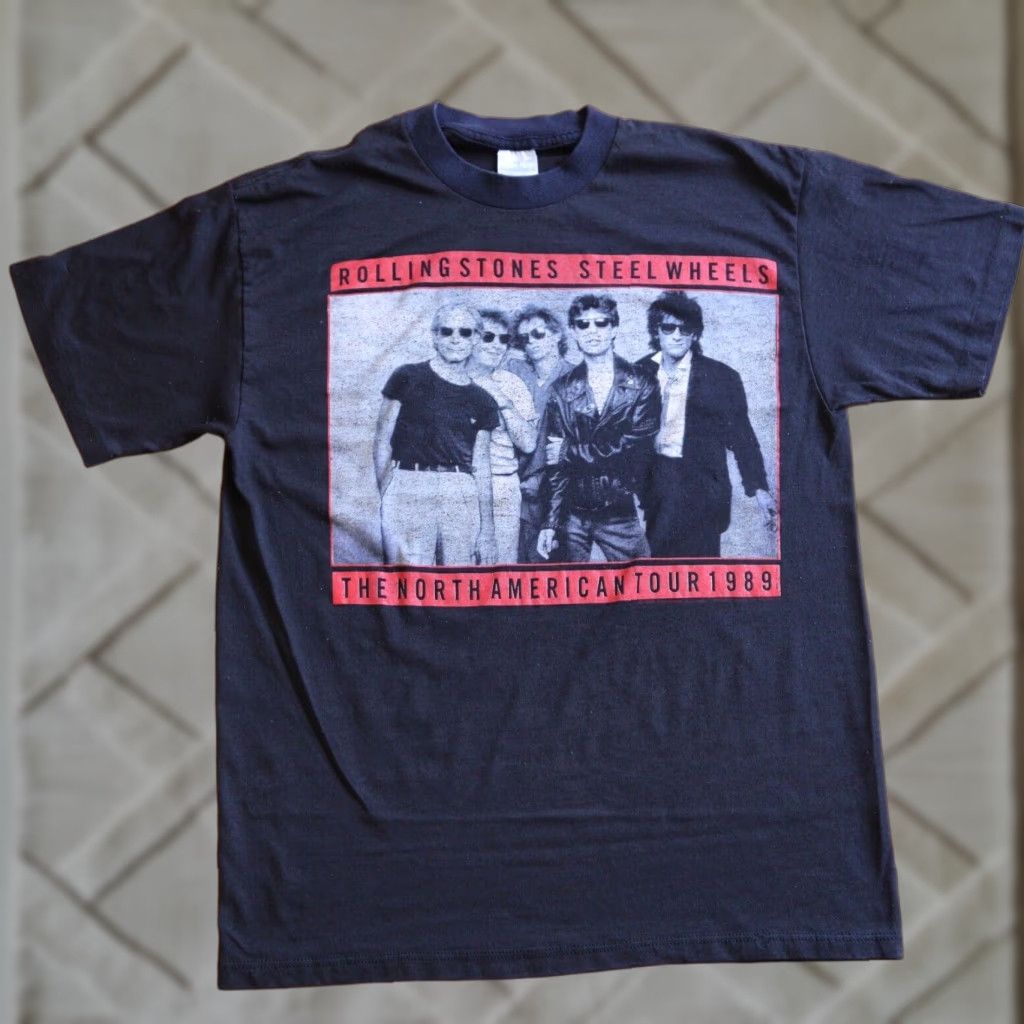 VINTAGE 1989 Rolling Stones Steel Wheels Concert T-Shirt Mens