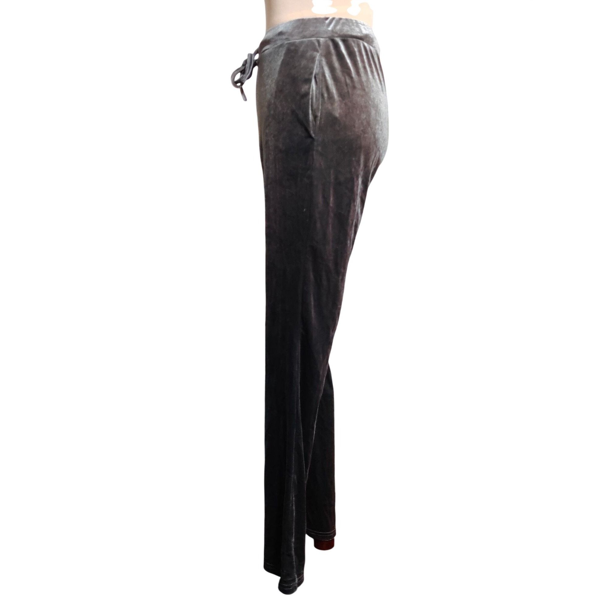 Shein Shein M 6 Womens Gray Velour Flare Pants Drawstring Stretch Size 28" / US 6 / IT 42 - 8 Thumbnail