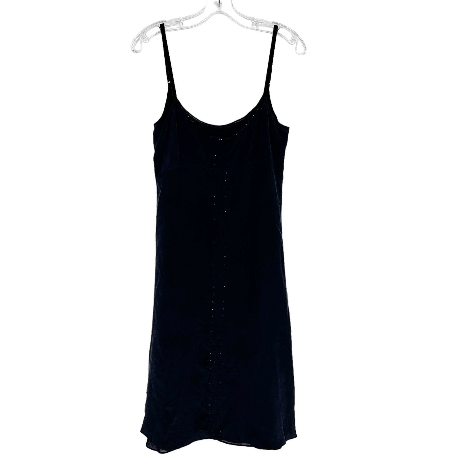 Theory Theory Black Silk Beaded Spaghetti Strap Dress Sz 4 Size S / US 4 / IT 40 - 1 Thumbnail