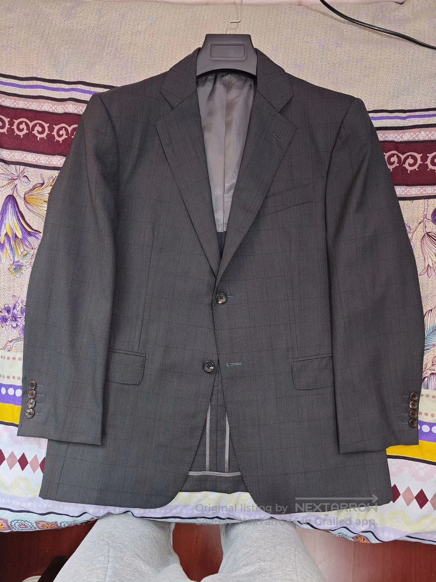 Japanese Brand Taylor Lodge Gray Green Wool Blend Suit. Size US L / EU 52-54 / 3 - 5 Thumbnail