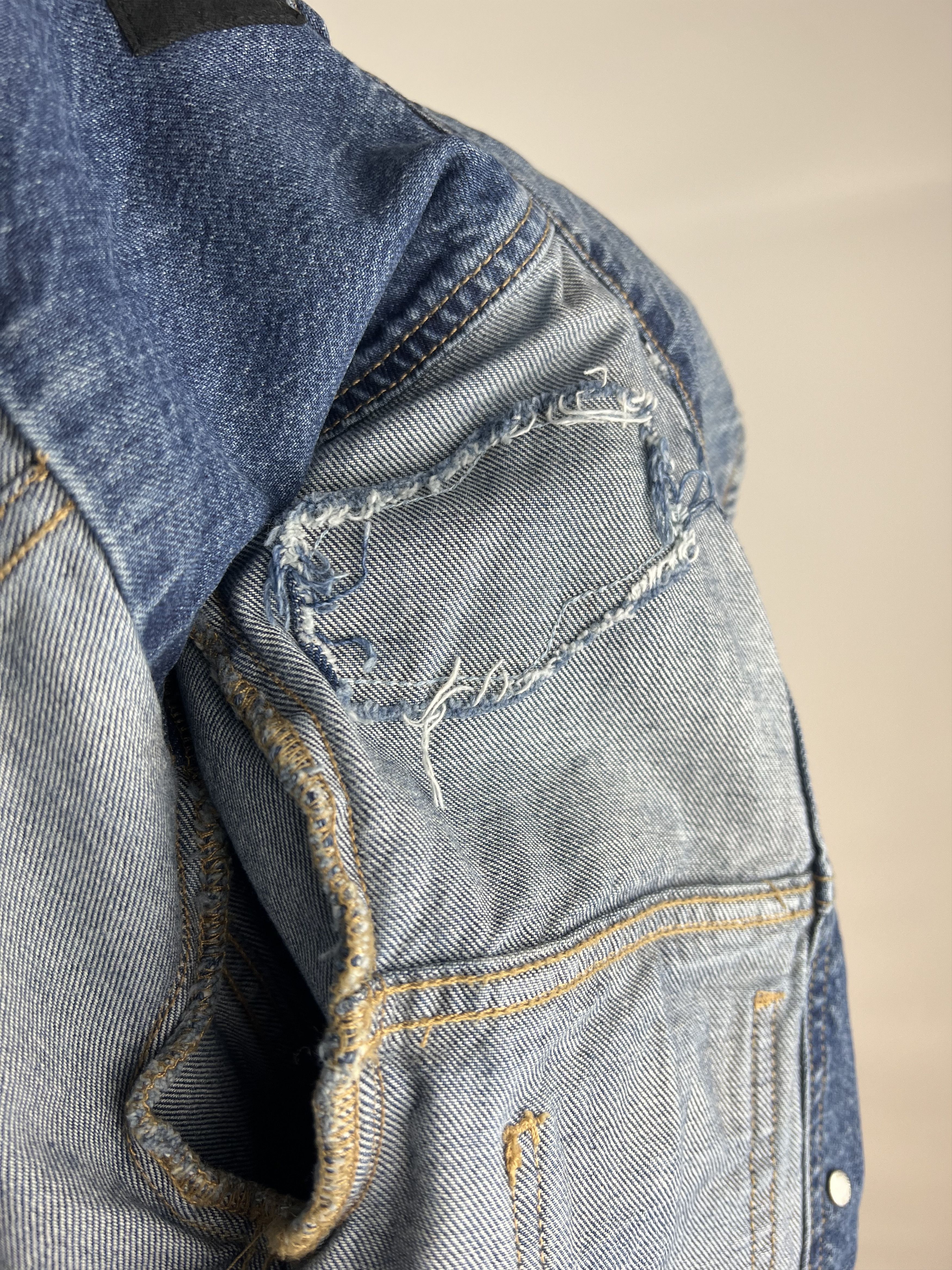 Allsaints AllSaints Women's Cropped Distressed Denim Jacket Size XS Size XS / US 0-2 / IT 36-38 - 15 Thumbnail