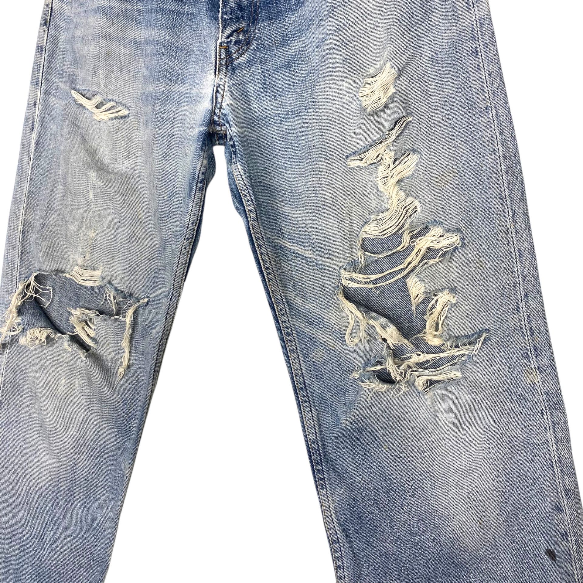 Levi's 💥VTG LEVIS 533 DESTROYED DENIM JEANS Size US 33 - 4 Thumbnail