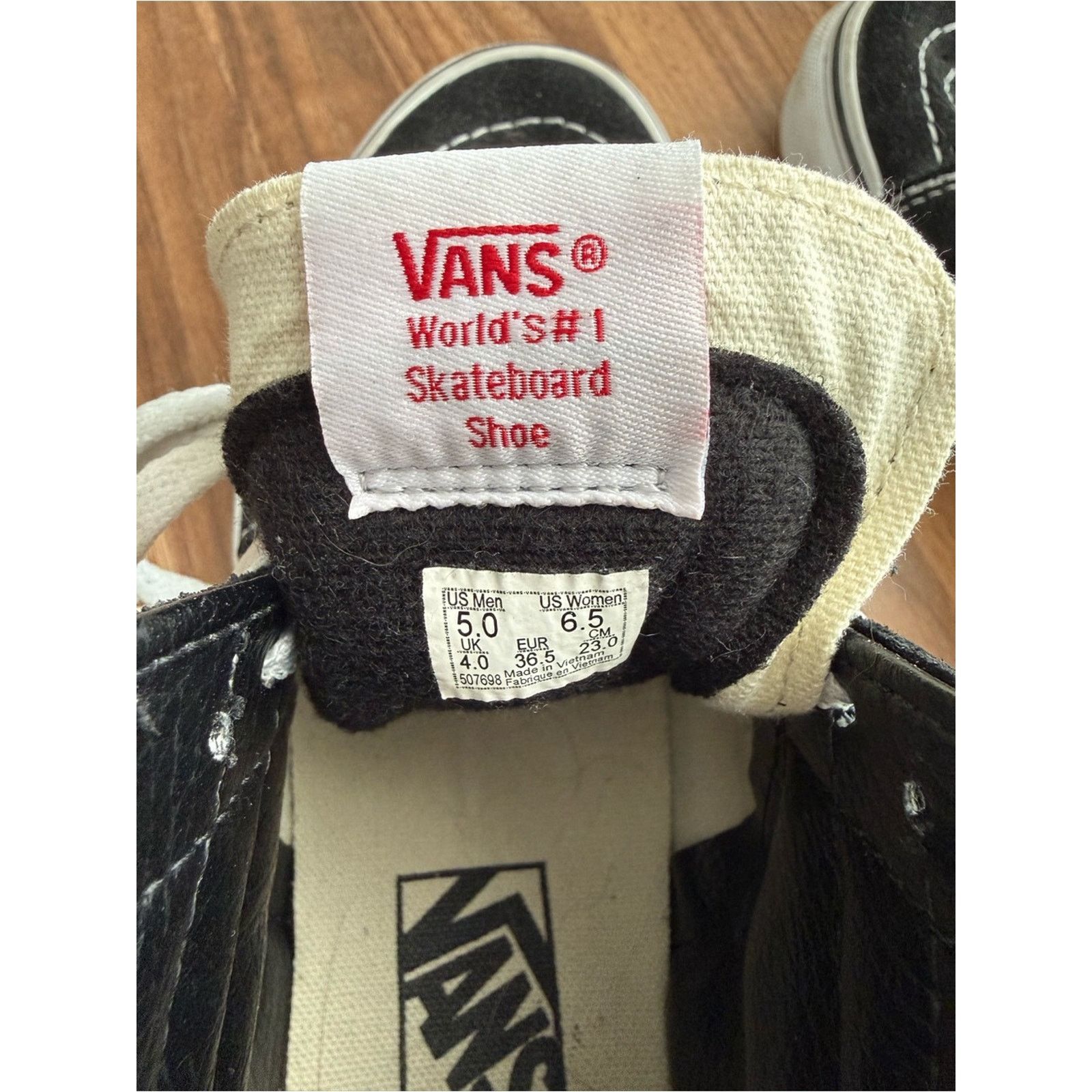 Vans Vans Black and White Sk8-Hi Shoe Size US 6.5 / IT 36.5 - 6 Thumbnail