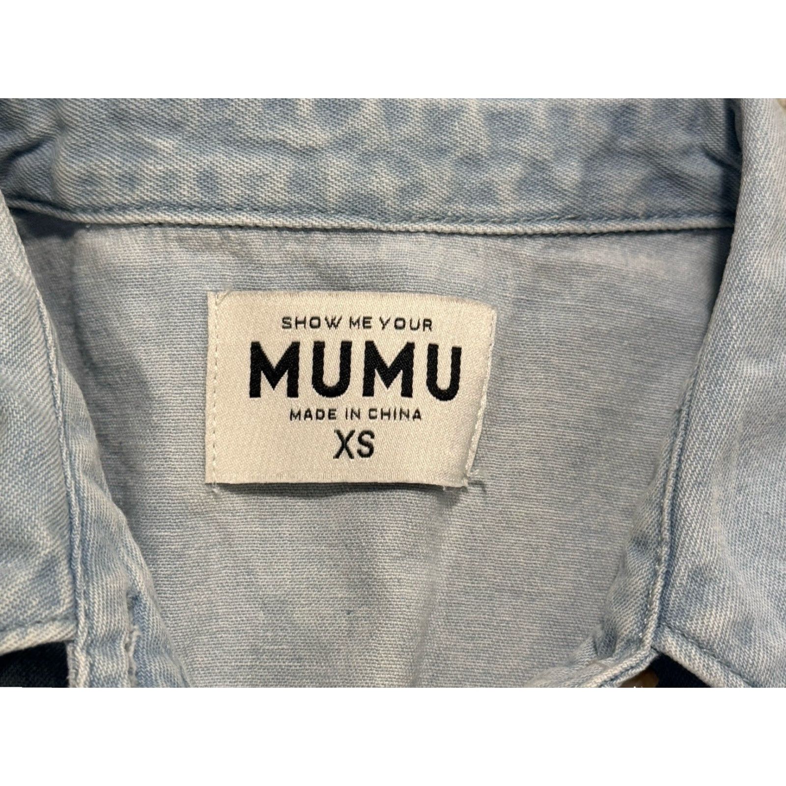 Show Me Your MuMu Show Me Your MuMu Birmingham Clear Skies Dress XS Women Short Sleeve Mini Cotton Blue with Pockets Size XS / US 0-2 / IT 36-38 - 5 Thumbnail
