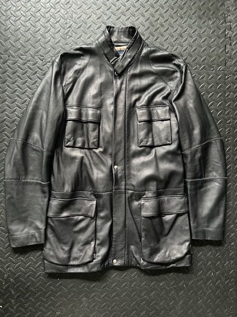 image of Burberry M-65 Leather Jacket in Black, Men's (Size Medium)
