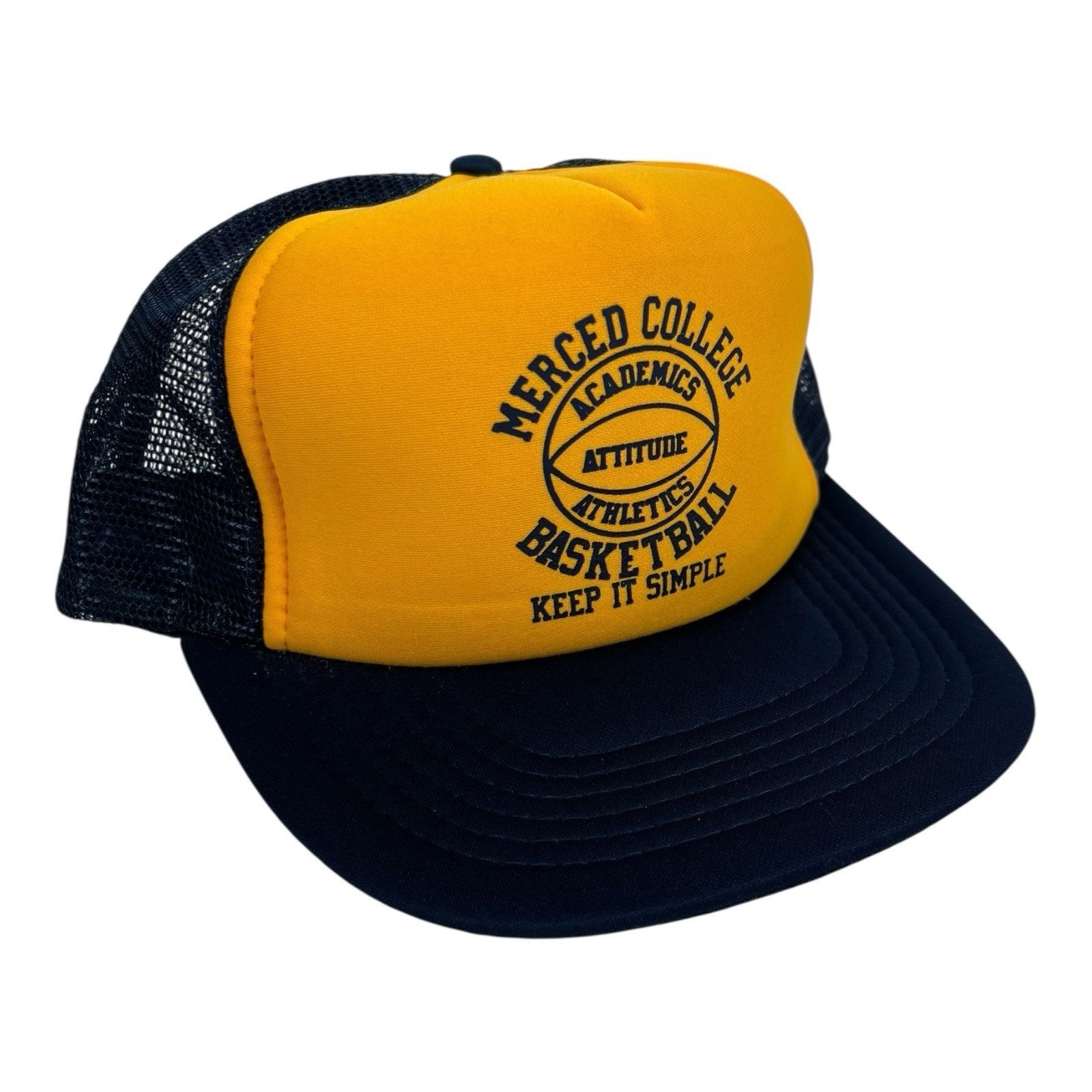 Other Vintage Merced College Blue Devils Basketball Trucker SnapBa Size ONE SIZE - 1 Thumbnail
