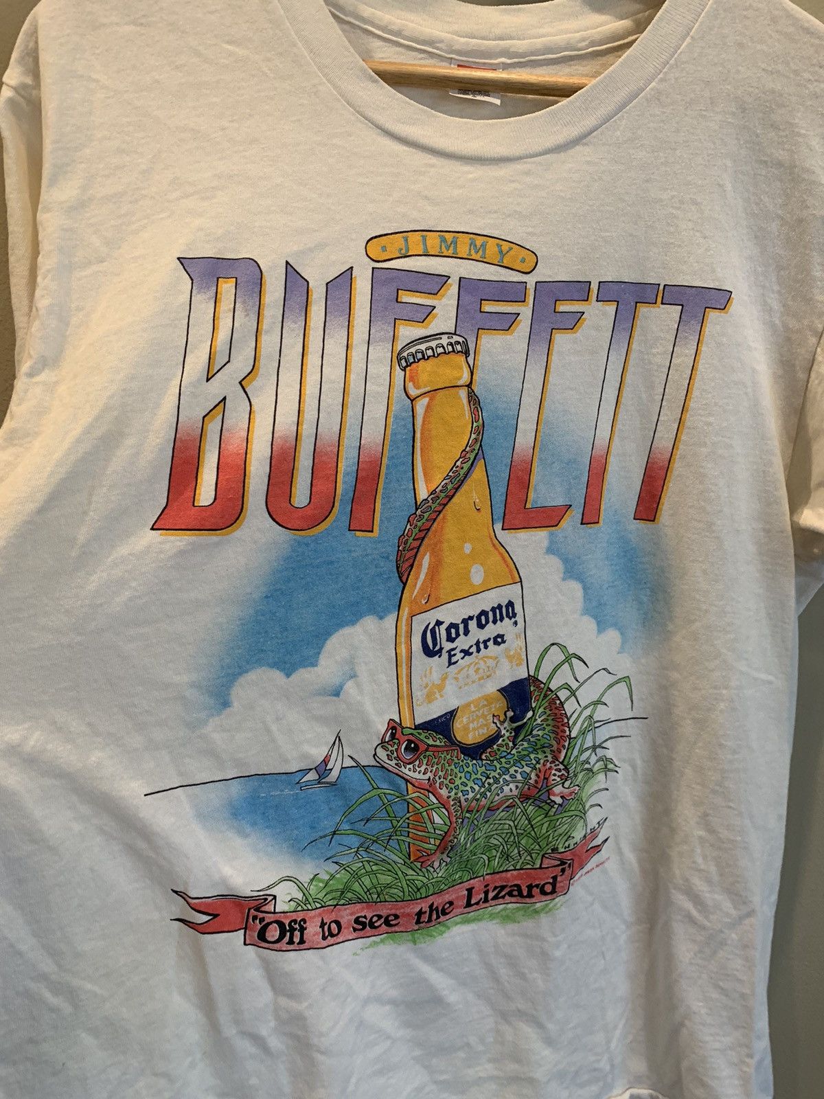 Band Tees *RARE* Vintage 1989 Jimmy Buffett Off To See Lizard T-Shirt Size US M / EU 48-50 / 2 - 2 Thumbnail