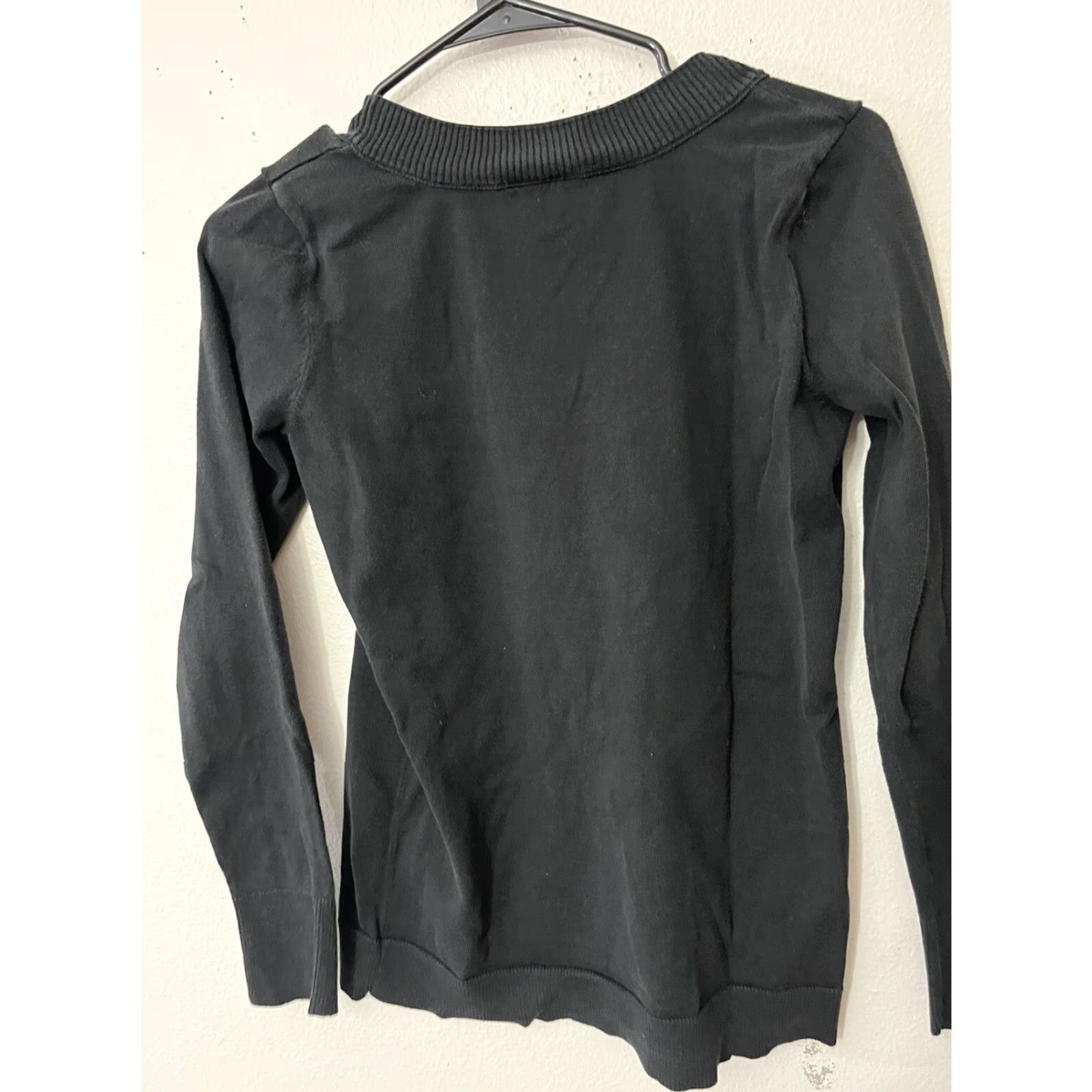 Loft LOFT Women Long Sleeve Tee Medium Black Crew Neck Casual Pullover Knit Oversized 90s Fashion Mens Womens Girls/ Womens? Size M / US 6-8 / IT 42-44 - 3 Thumbnail