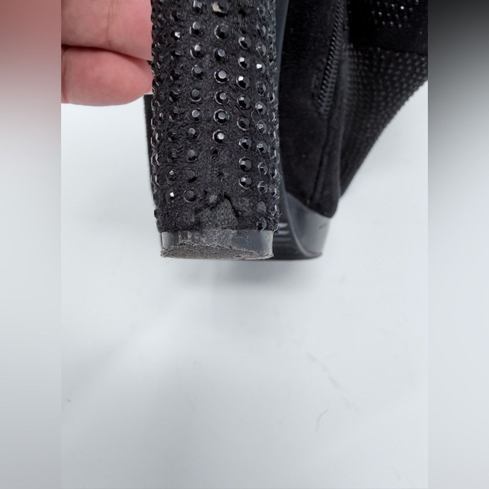 Other Comfortable Black Suede Ancle Boots w black rhinestones Size US 8 / IT 38 - 4 Thumbnail