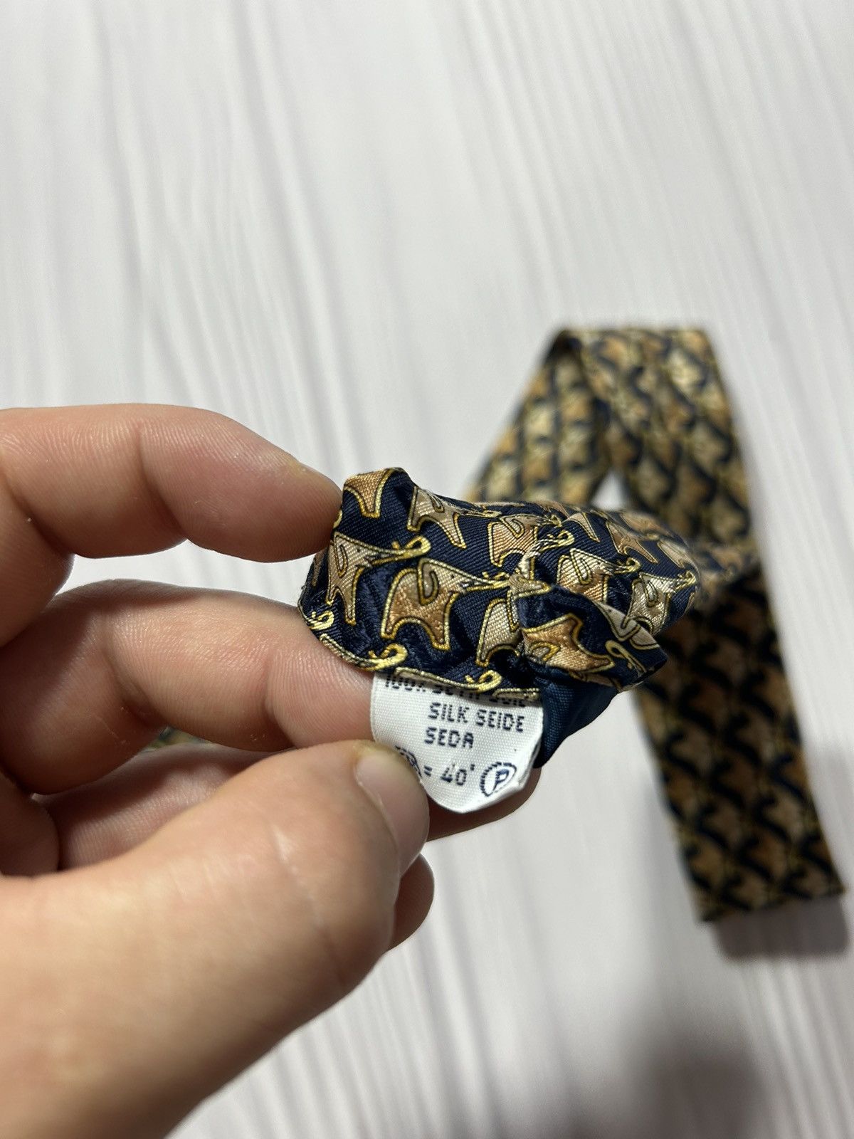 Givenchy × Vintage Rare Givenchy Gentleman Elephants Logo Silk Tie Size ONE SIZE - 10 Thumbnail