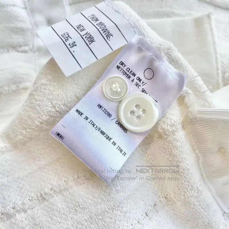 Thom Browne Thom Browne Cream Cotton Women's Cardigan . Size XS / US 0-2 / IT 36-38 - 5 Thumbnail