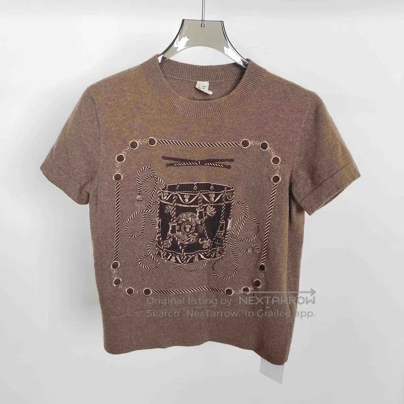Hermes Hermes Pattern Printed Round Neck Casual Short Sleeve Knit Size XS / US 0-2 / IT 36-38 - 2 Thumbnail