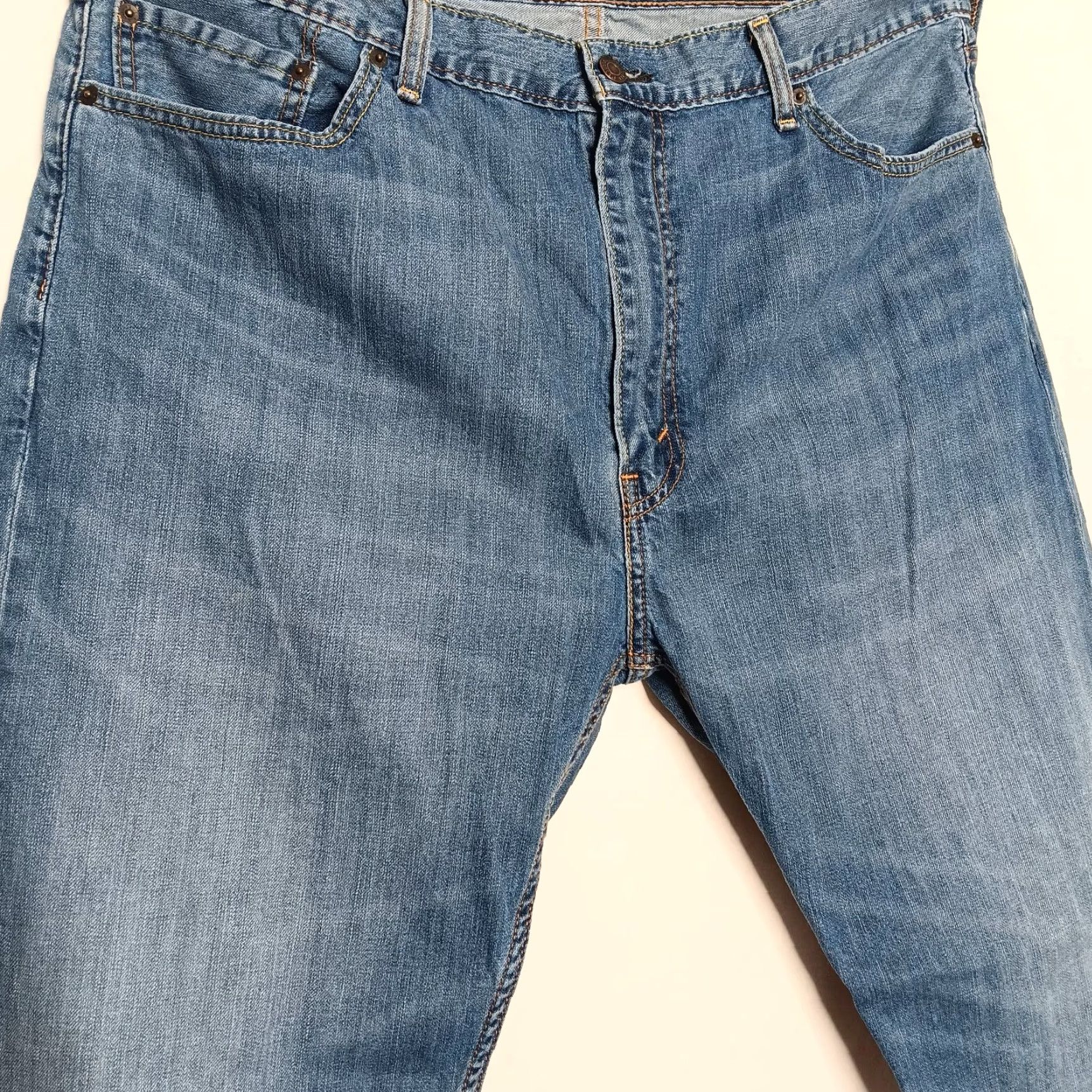 Levi's Levi's 505 Jeans Men 42x29 Light Wash Denim Regular 5-Pocket Straight Leg Work Pants Mens Size US 42 / EU 58 - 3 Thumbnail