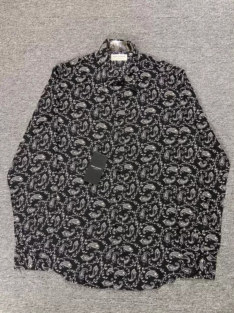 Saint Laurent Paris Saint Laurent slp15ss mulberry silk cashew flower shirt Size US L / EU 52-54 / 3 - 1 Thumbnail