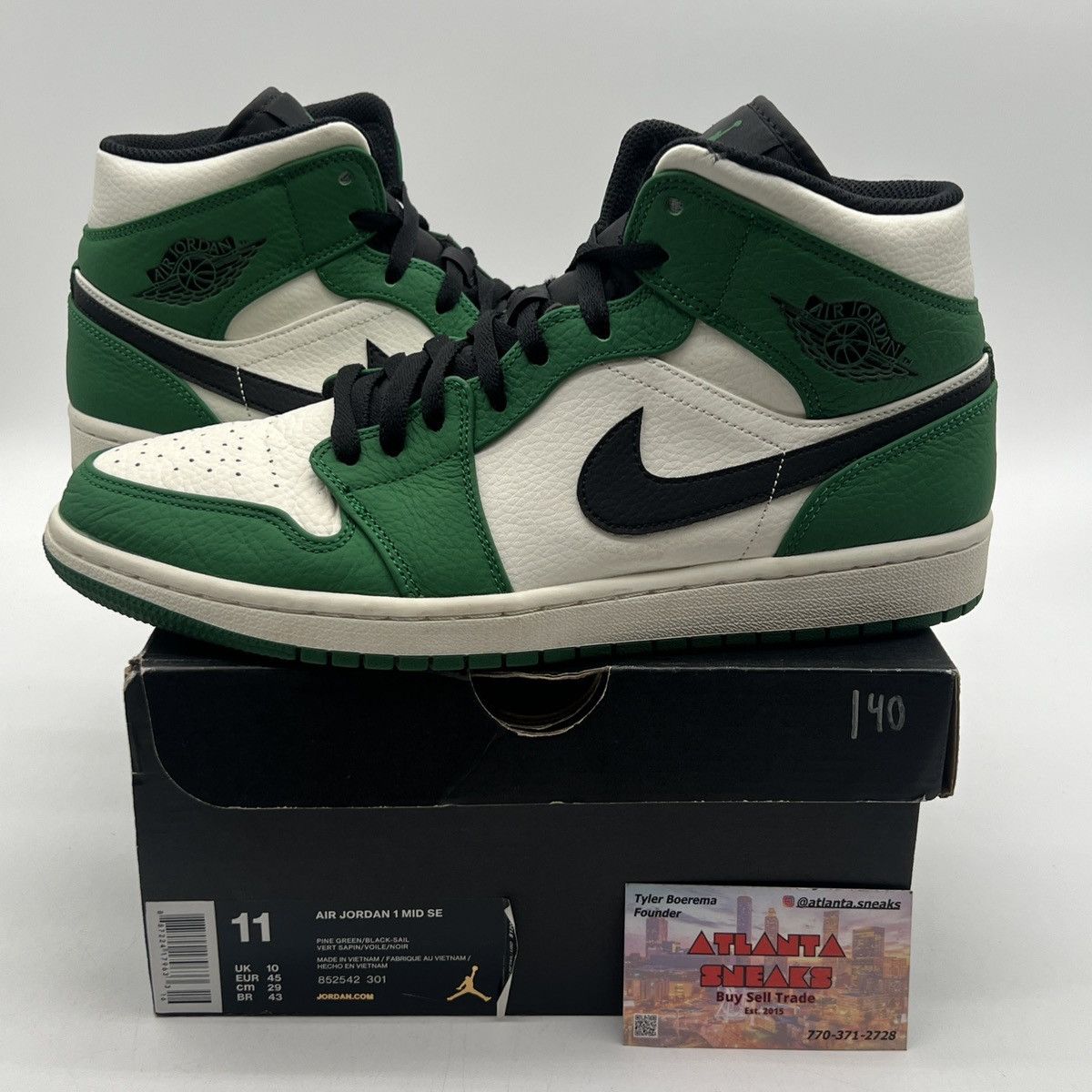 Nike Air Jordan 1 Mid pine green Size US 11 / EU 44 - 1 Thumbnail