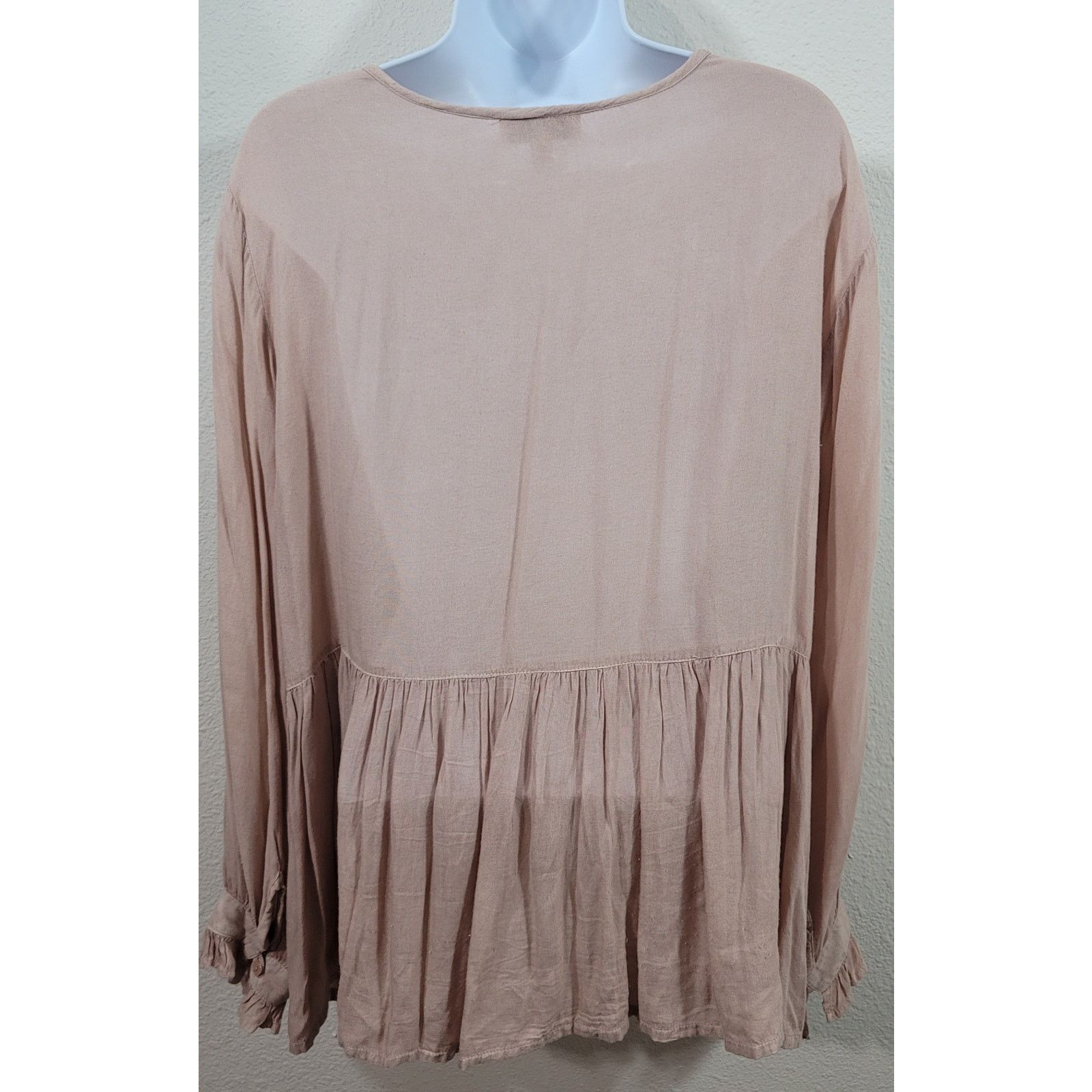 Other Solitaire Dusty Rose Peplum Embroidered Top Medium Size M / US 6-8 / IT 42-44 - 2 Thumbnail