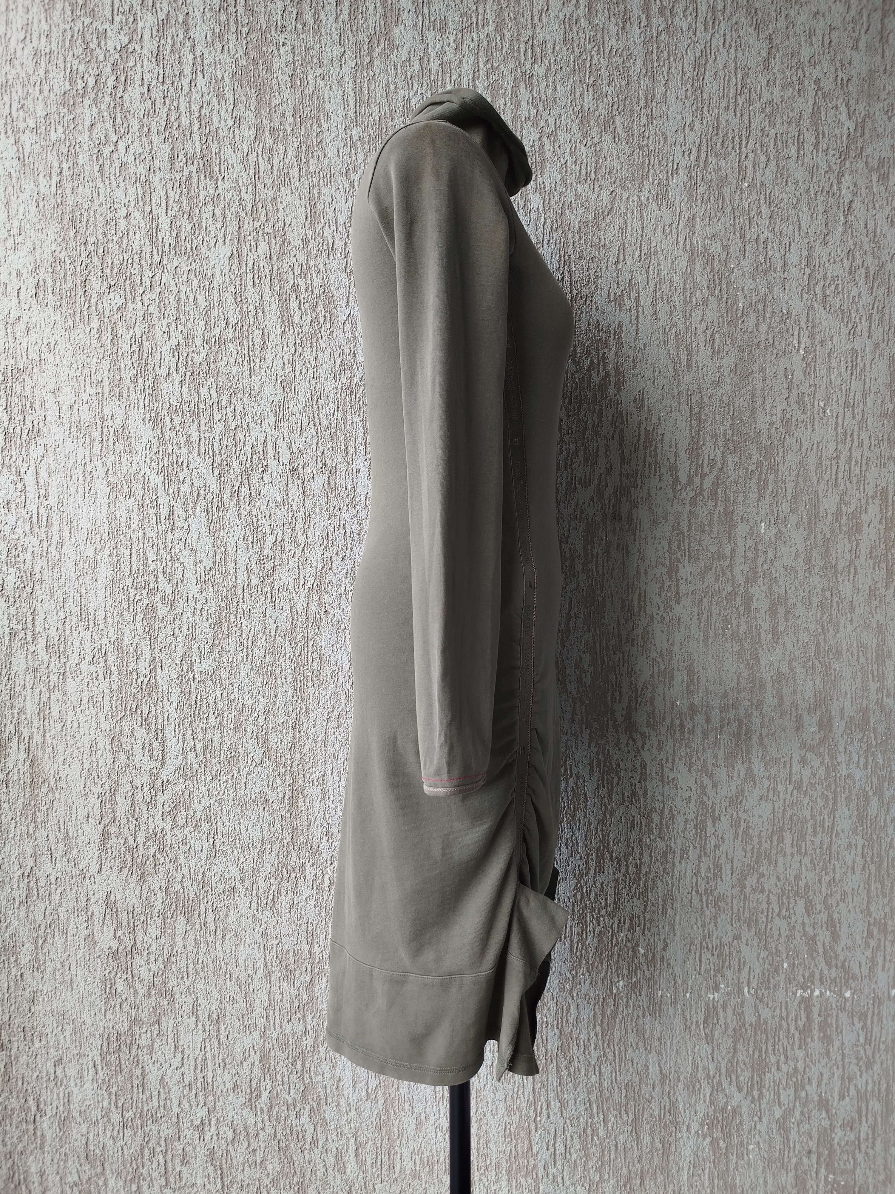 Marithe + Francois Girbaud Dress Long Sleeve Turtleneck Khaki Pockets Vintage Cotton Size S / US 4 / IT 40 - 6 Thumbnail