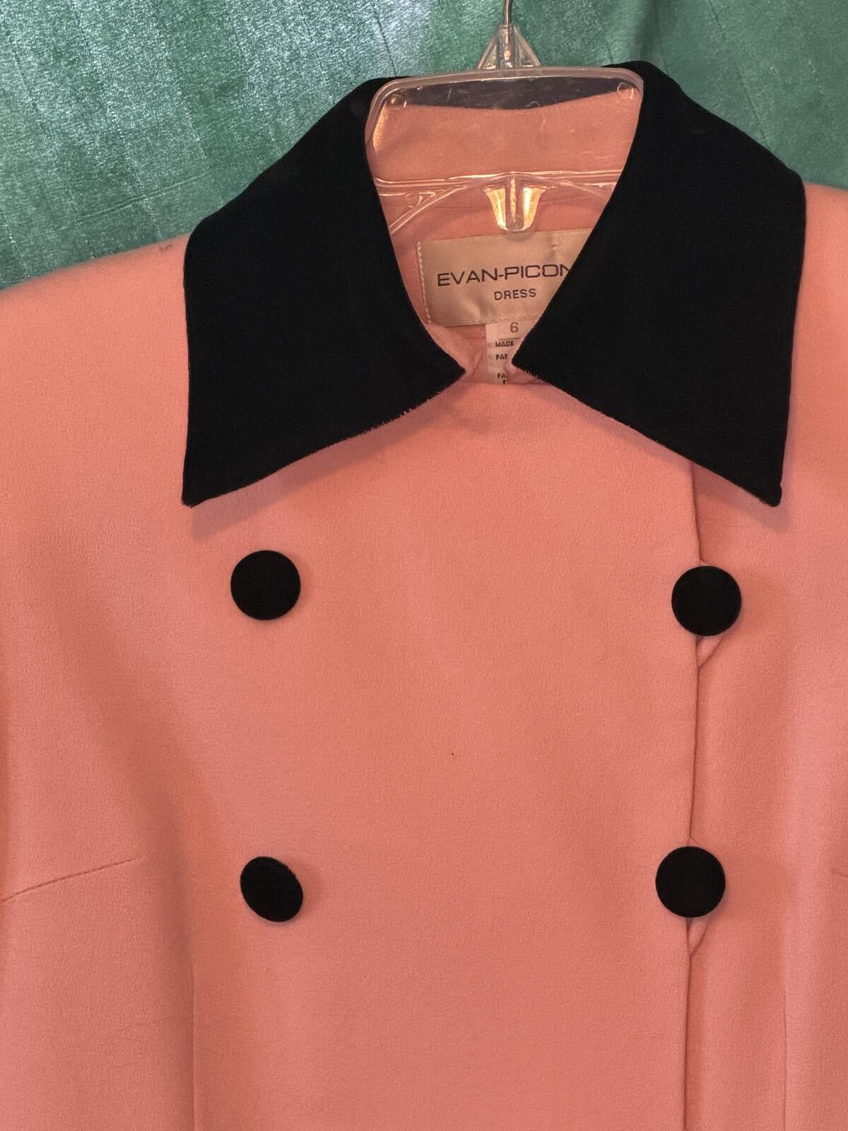 Evan Picone Evan-Picone Vintage Wool Double Breasted Coat w/Black Collar Size M / US 6-8 / IT 42-44 - 3 Thumbnail