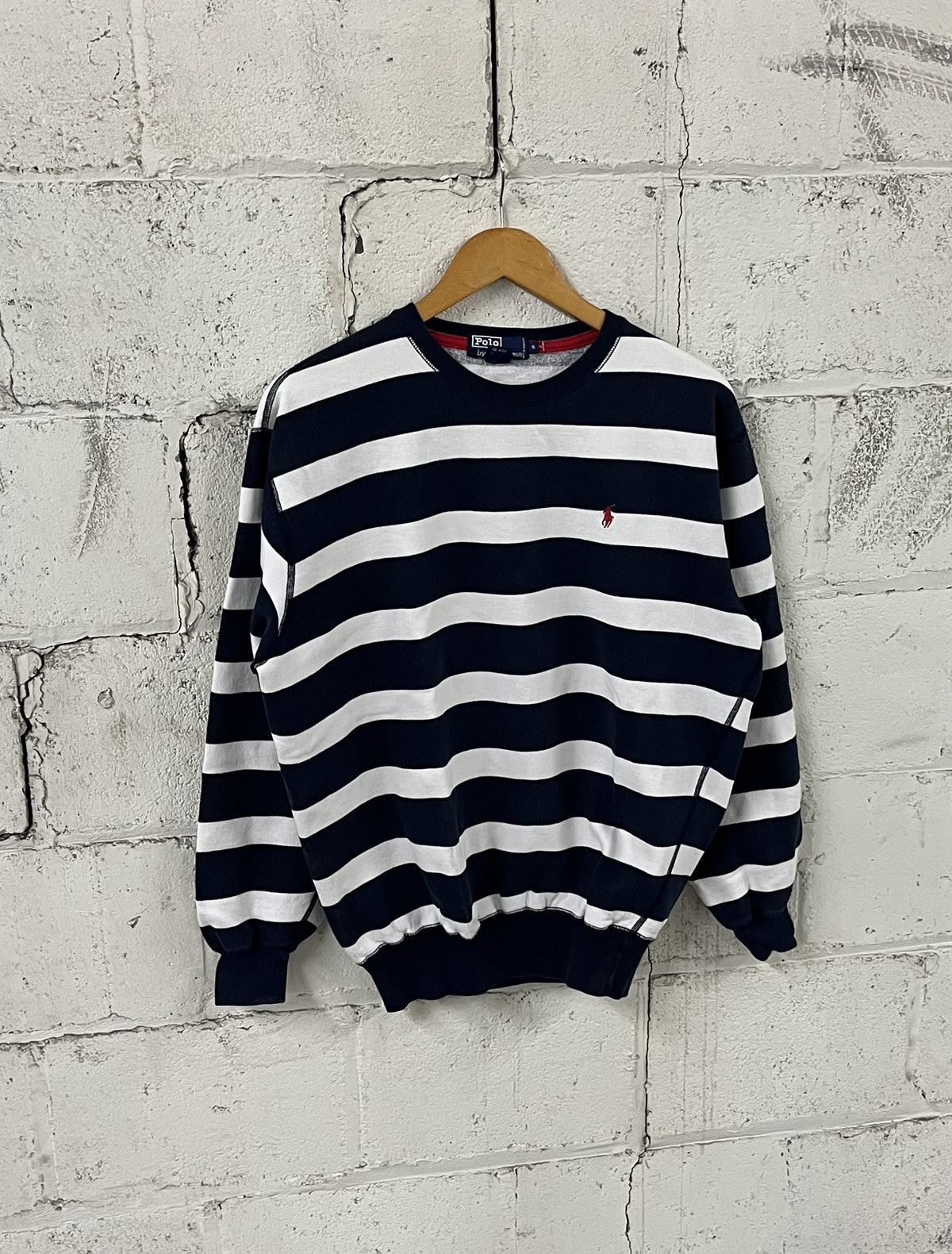Polo Ralph Lauren Polo ralph Lauren vintage stripped crewneck preppy 90s hype Size US S / EU 44-46 / 1 - 1 Thumbnail
