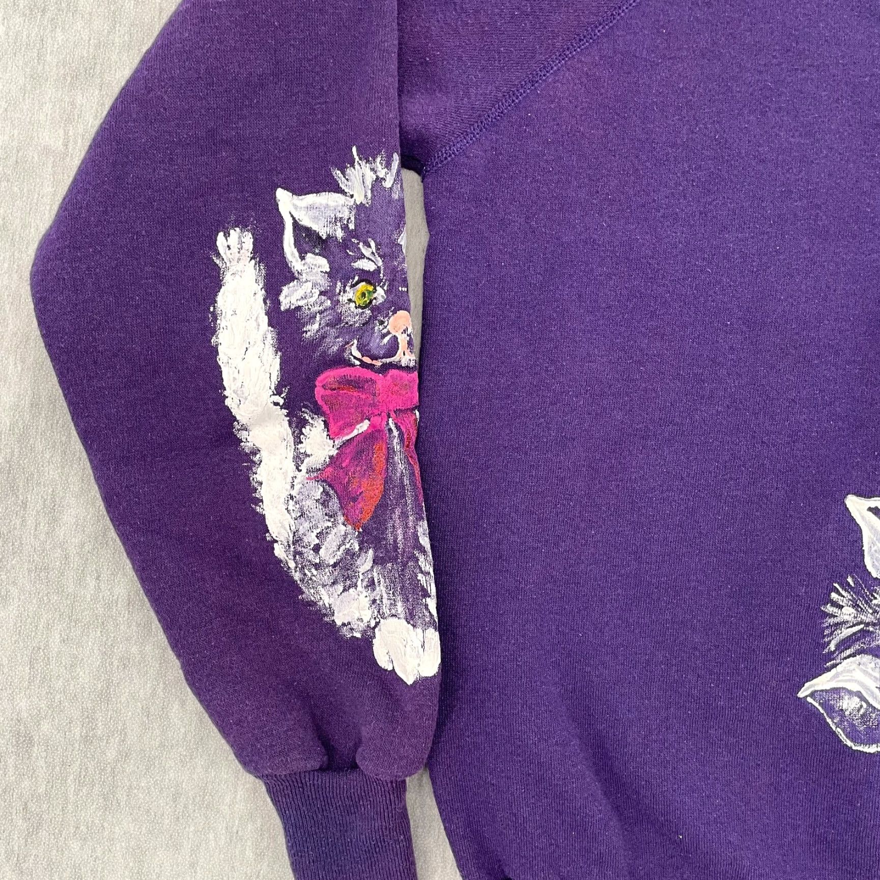 Vintage VINTAGE Parrill Cat Sweater Pullover Women Large Purple Fleece 90s Casual Ladies Size L / US 10 / IT 46 - 5 Thumbnail