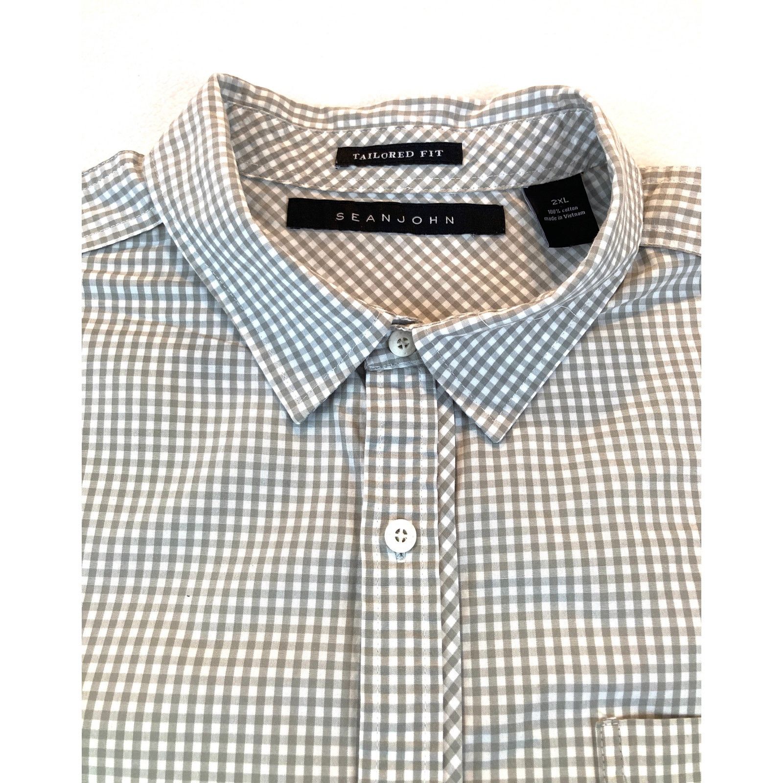 Sean John Sean John 2XL Long Sleeve Tailored Shirt Pocket Gray Check Size US XXL / EU 58 / 5 - 2 Thumbnail