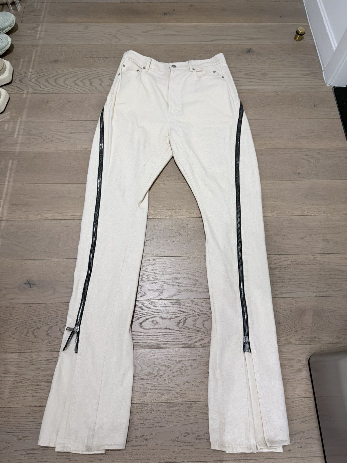 Rick Owens Bolan zipped pants boot cut in beige khaki Size US 30 / EU 46 - 10 Thumbnail