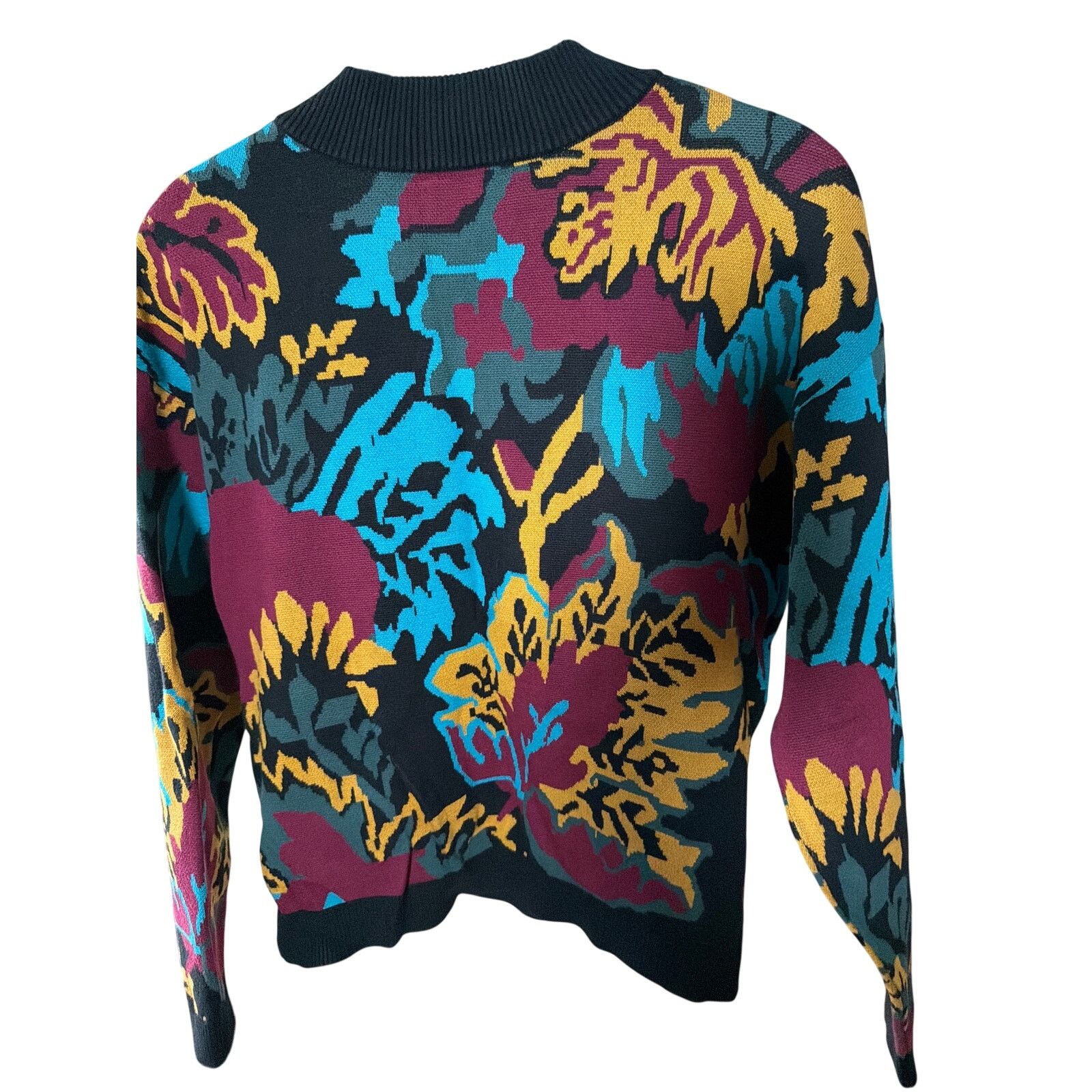 Vertabrae 0249 Amour Vert Floral Intarsia Knit Sweater Size Small Size S / US 4 / IT 40 - 3 Thumbnail