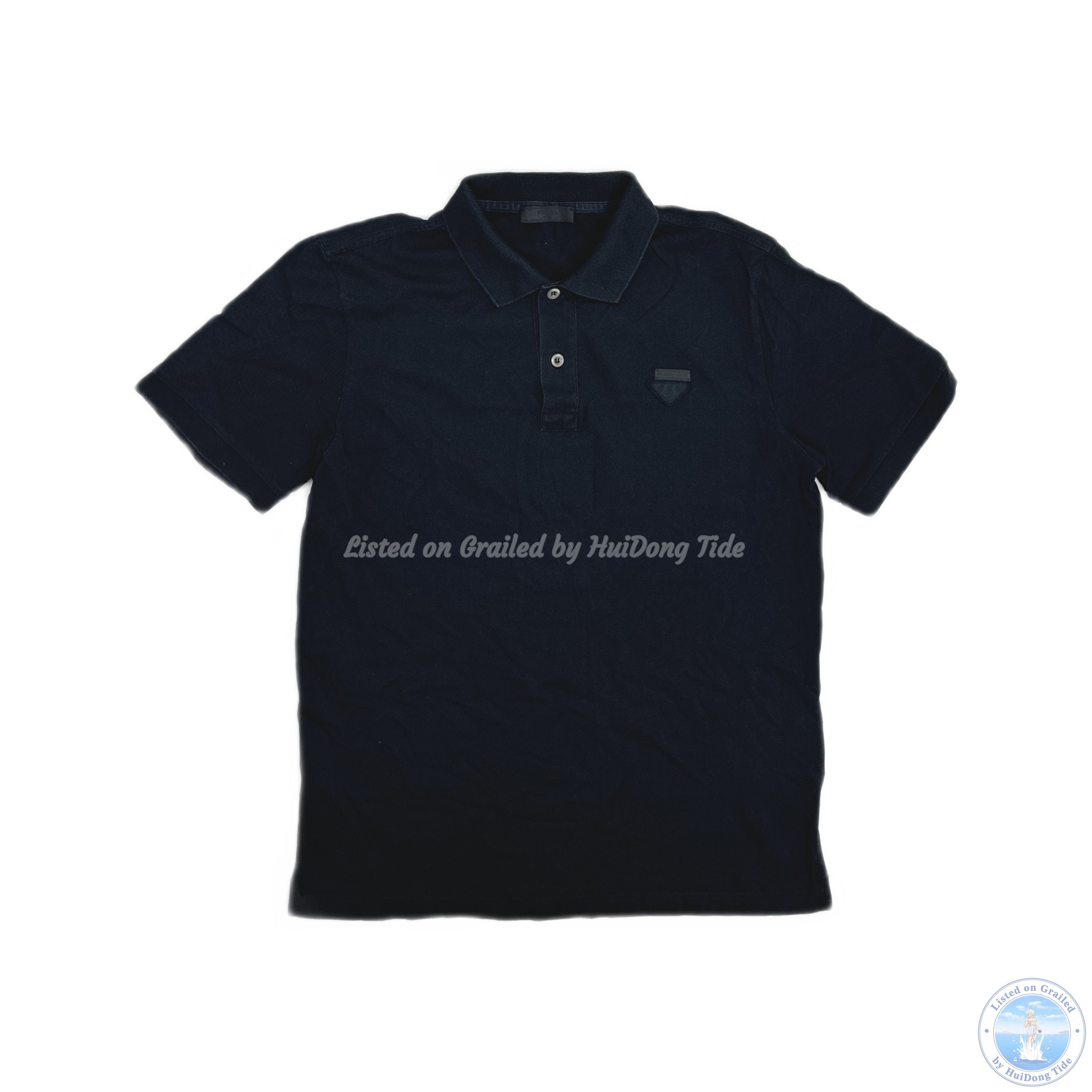 Prada Prada Rubber Logo Tipped Polo Shirt Size L | Grailed