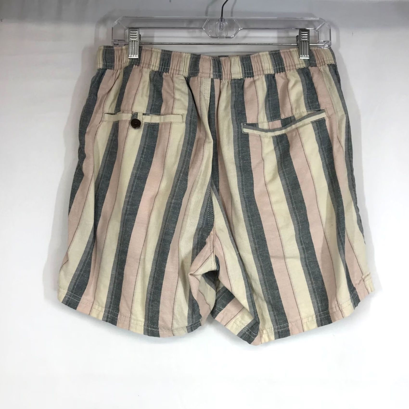 Katin Katin Multicolor Stripe Drawstring Waist Cotton & Linen SHORTS Womens L Size 36" / US 14 / IT 50 - 4 Thumbnail