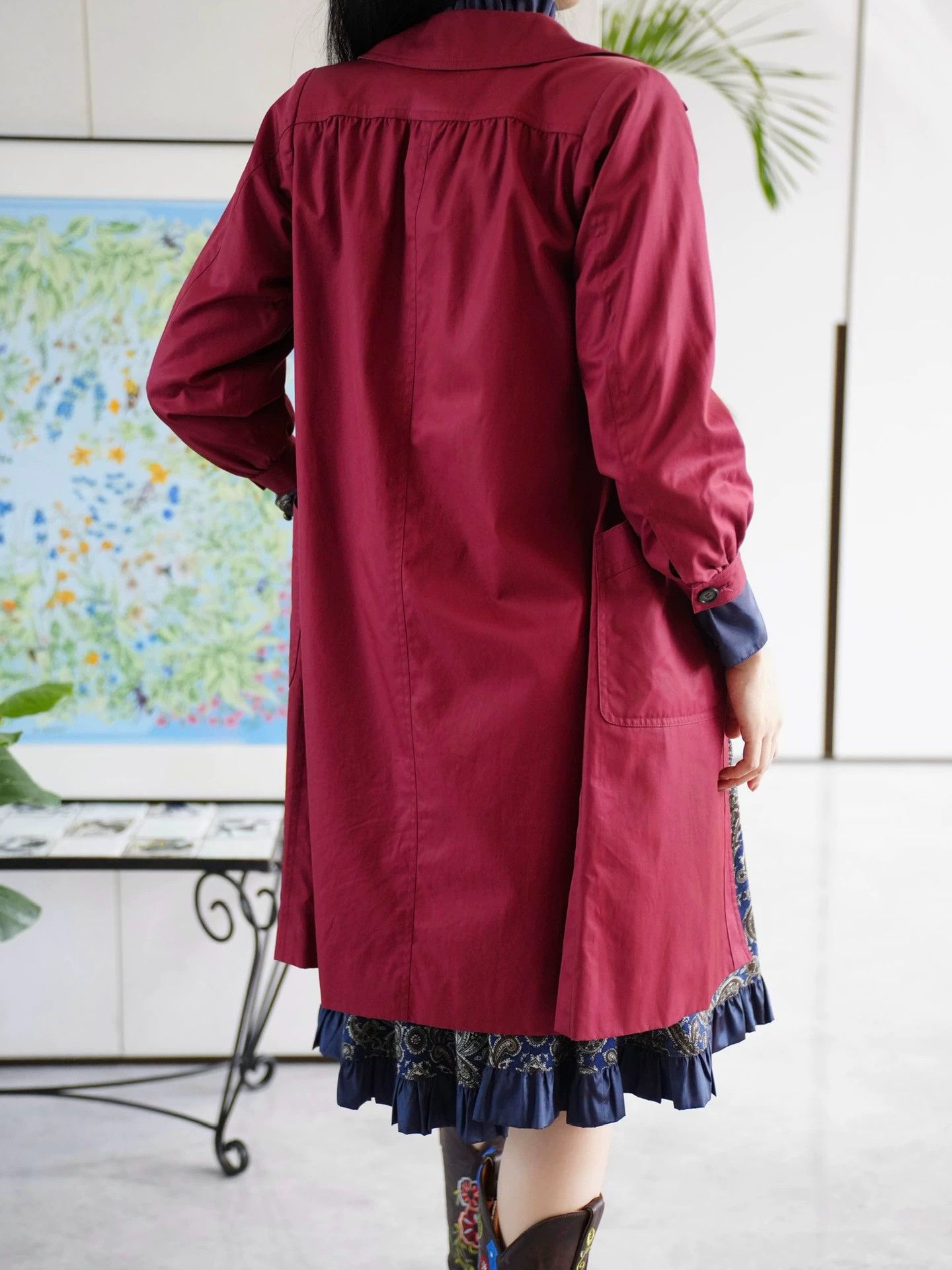 Yves Saint Laurent YSL Vintage Cotton Rust Red Hunting Trench Coat XS Size XS / US 0-2 / IT 36-38 - 8 Thumbnail