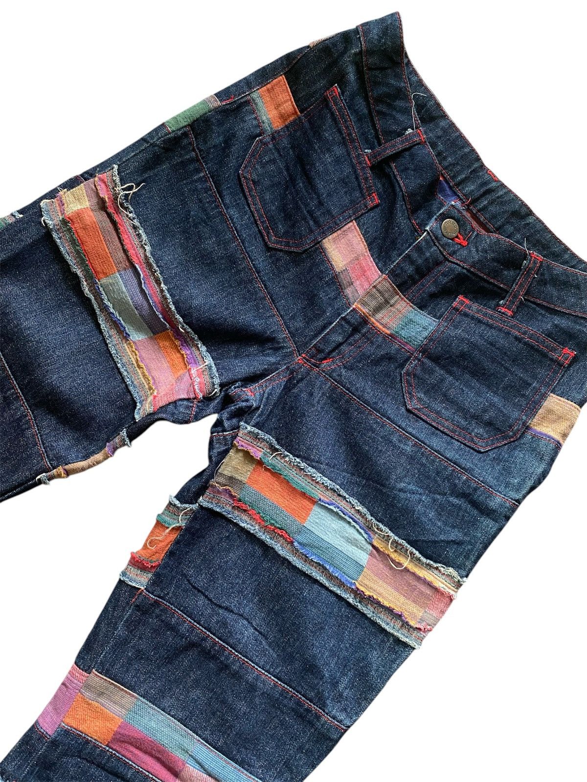 Hysteric Glamour × If Six Was Nine × Japanese Brand Rare Japan Denim Flared Bush Pant Distressed Patchwork Size US 30 / EU 46 - 2 Thumbnail