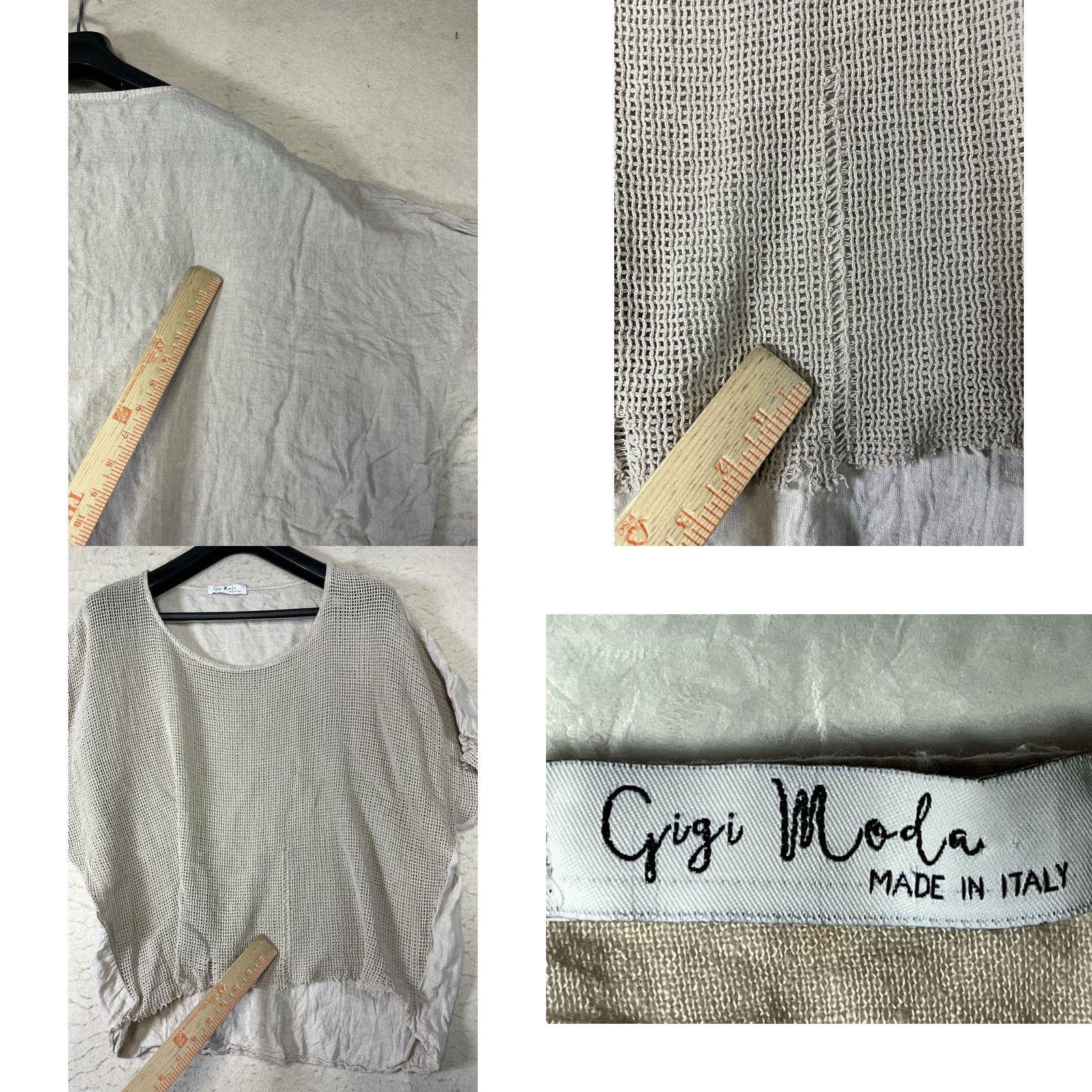 Vintage Gigi Moda Italy Linen Blend Oversized Top Beige Size 1 Blouse Women Basic Short Sleeve Round Neck Wearable See Pics Italy Beach Bohemian Womens Size XS / US 0-2 / IT 36-38 - 8 Thumbnail