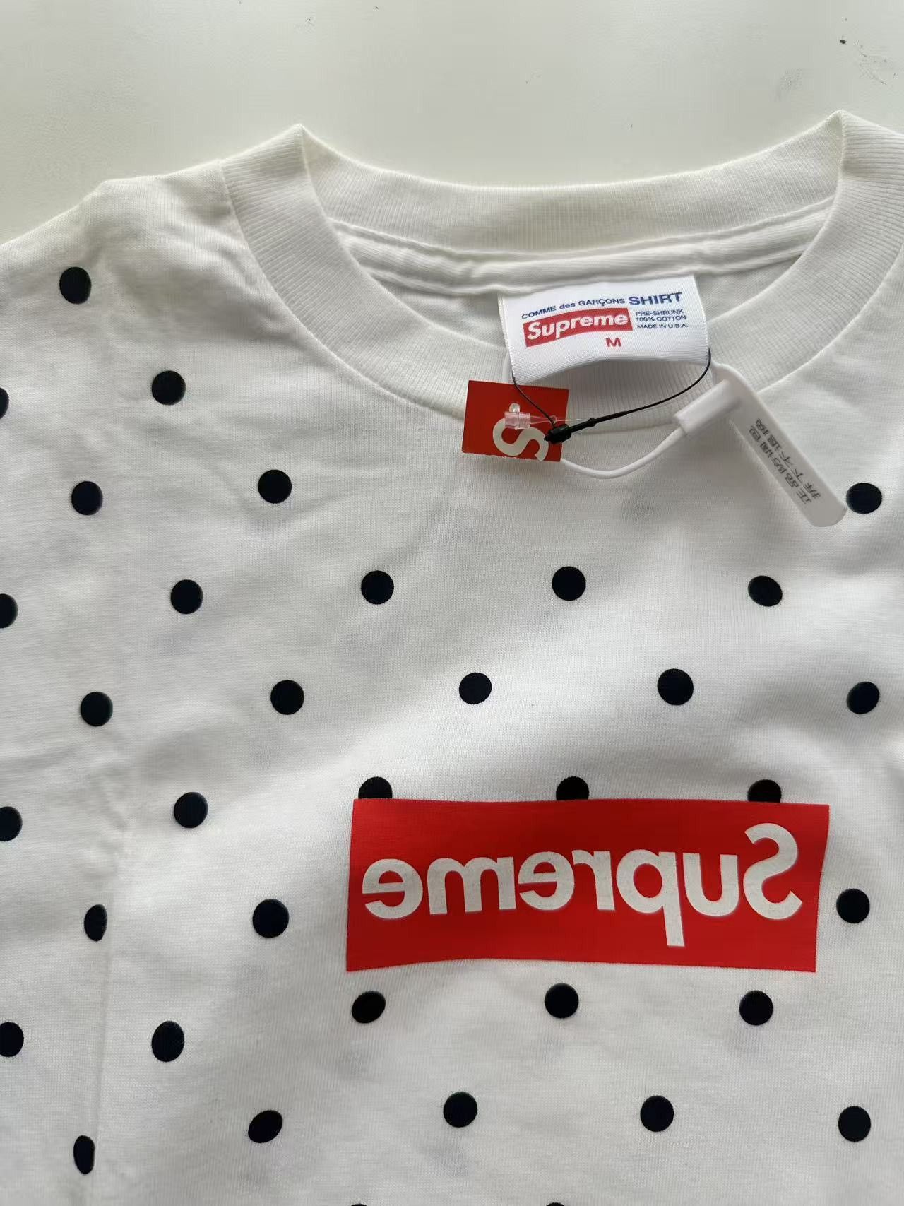 Comme des Garcons Supreme cdg 12ss polka dot box logo tee Size US M / EU 48-50 / 2 - 1 Thumbnail