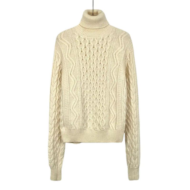 Yves Saint Laurent YSL Beige Knitted Sweater for Women 0089 Size S / US 4 / IT 40 - 1 Thumbnail