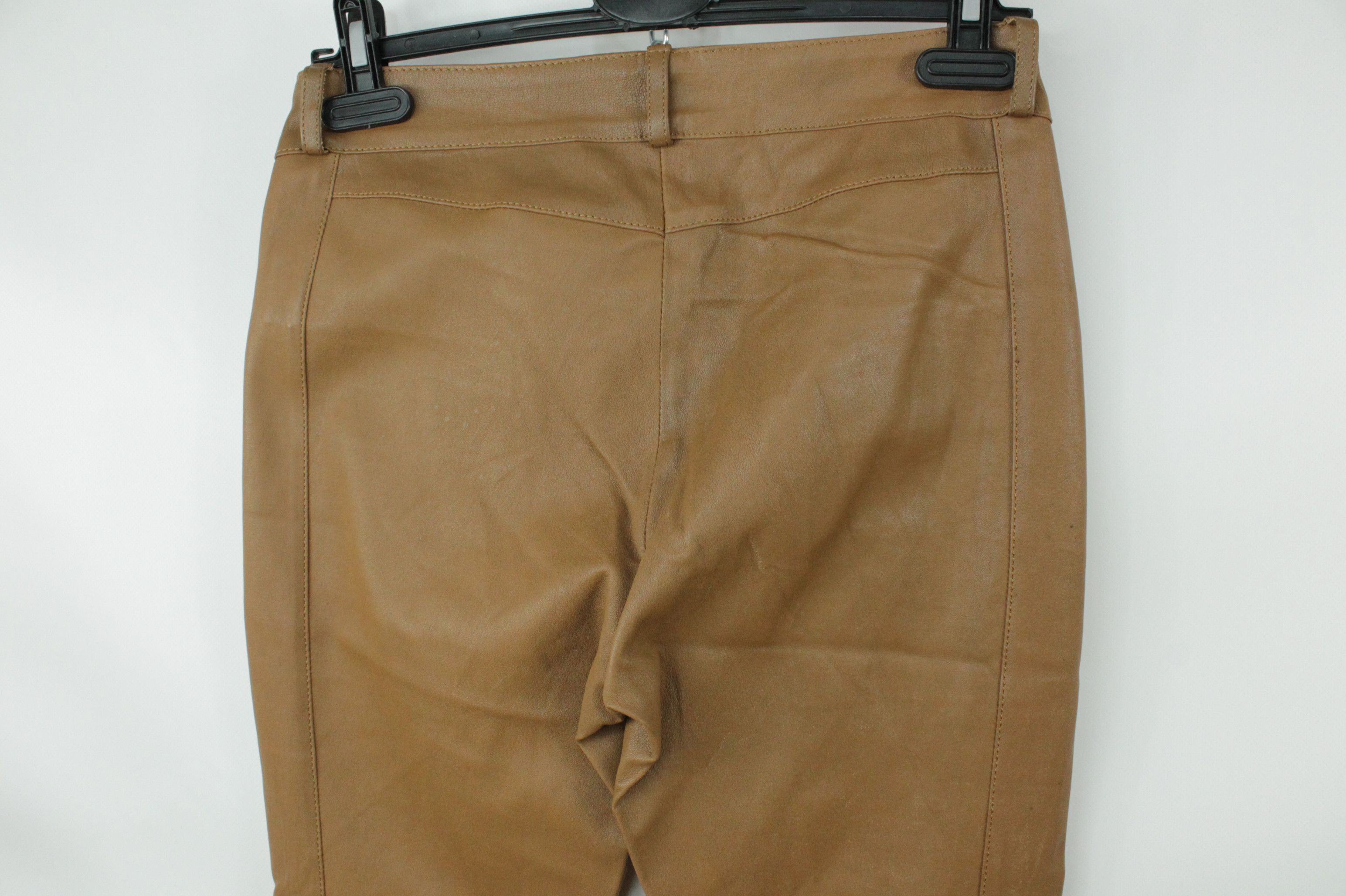 Designer × Genuine Leather × Gestuz Gestuz Brown Leather Slim Fit Bell Women's Pants Size 27" / US 4 / IT 40 - 7 Thumbnail
