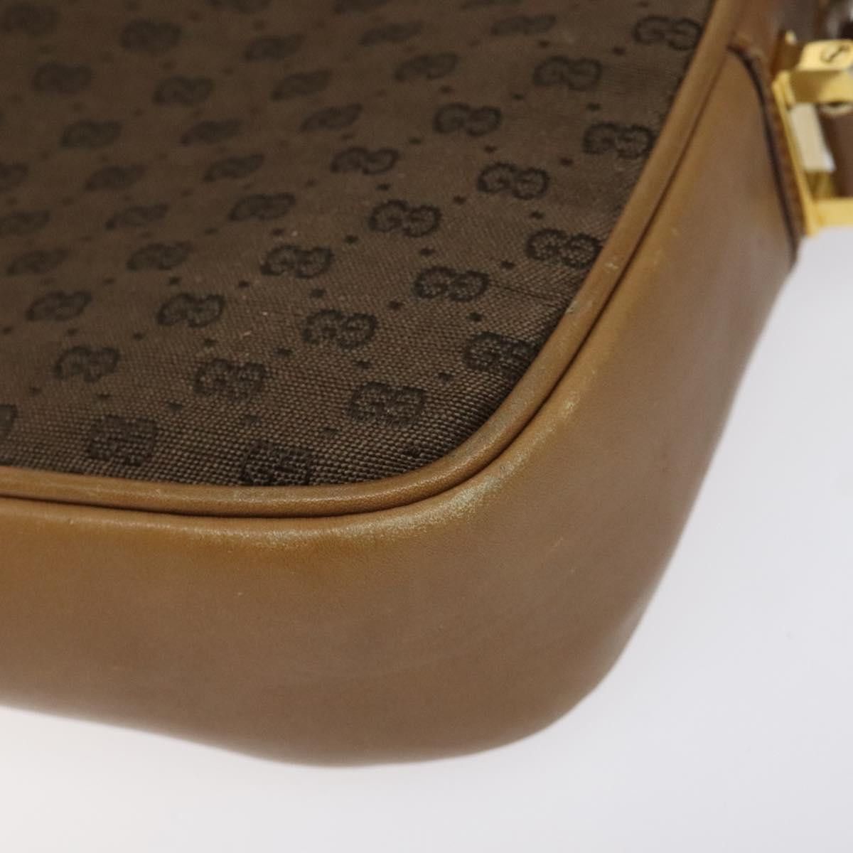 Gucci GUCCI Micro GG Canvas Shoulder Bag Brown Gold Size ONE SIZE - 12 Thumbnail