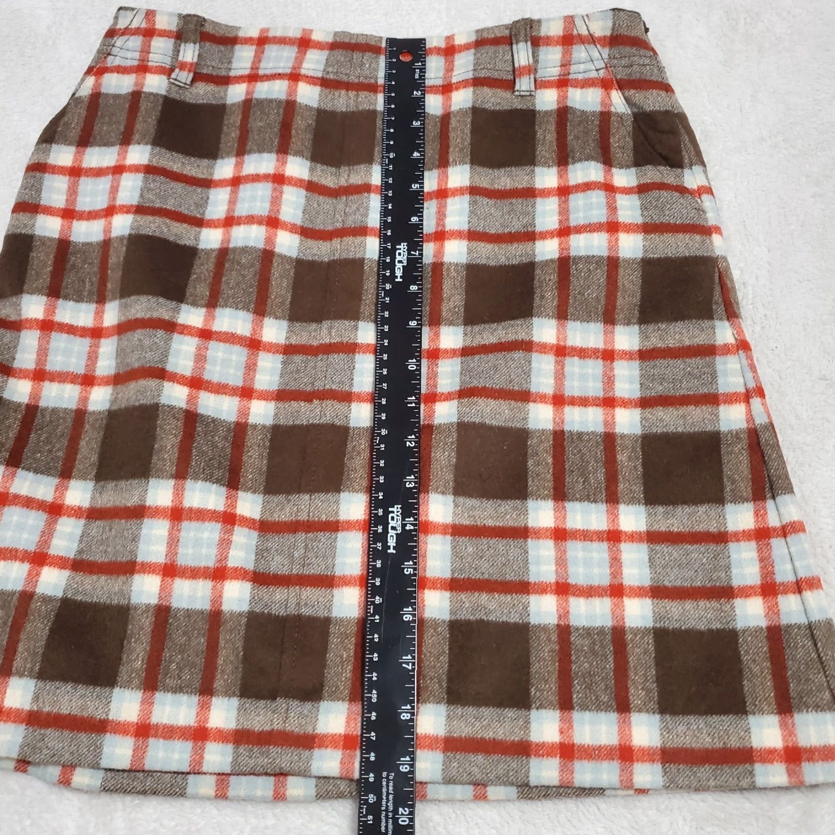 Eddie Bauer VINTAGE Eddie Bauer Skirt Womens 6 Brown Multi Plaid Wool Cashmere Blend Preppy Academia Pockets Lined Knee Length A-Line Mens? Size 28" / US 6 / IT 42 - 7 Thumbnail