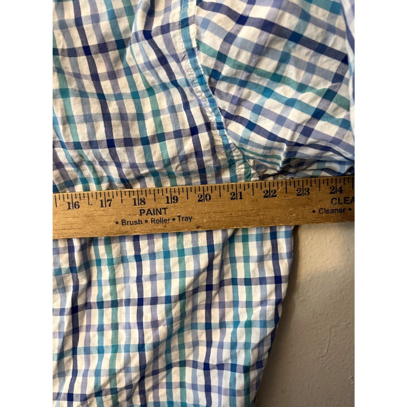 Lands' End VINTAGE Lands' End Button-Down Shirt Men Large Blue Gingham Short Sleeve 16.5" Plaid Casual Cotton Mens Size US L / EU 52-54 / 3 - 5 Thumbnail