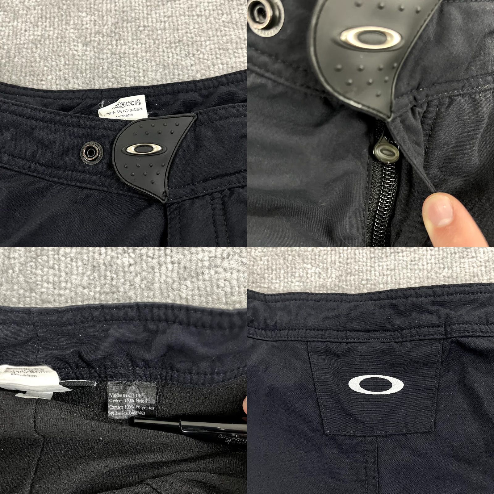 Oakley OAKLEY Shorts Mens L 7" Black Lined Padded Cycling Y2K Breathable Pockets 100% Nylon Solar Layered Activewear Sports Mens Size US 33 - 8 Thumbnail