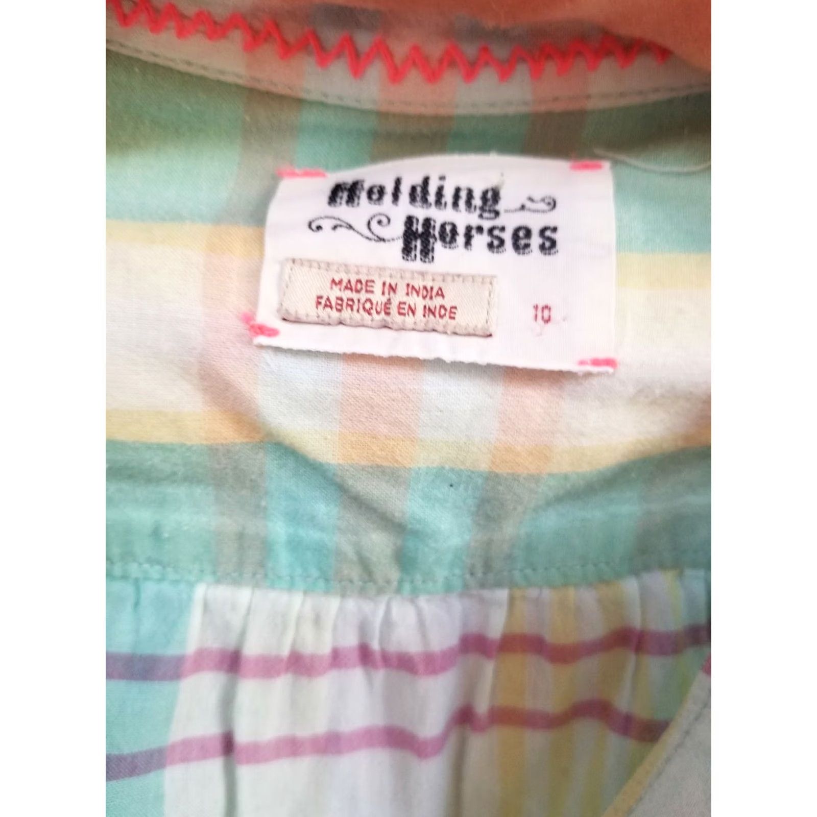 Anthropologie Anthropologie Holding Horses Women Plaid Button Down Shirt Sz 10 Roll-Tab Sleeve Size L / US 10 / IT 46 - 2 Thumbnail